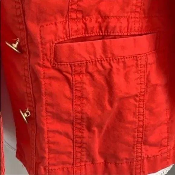 Cabi Red Taylor Ruffle Back Jacket - Picture 6 of 10